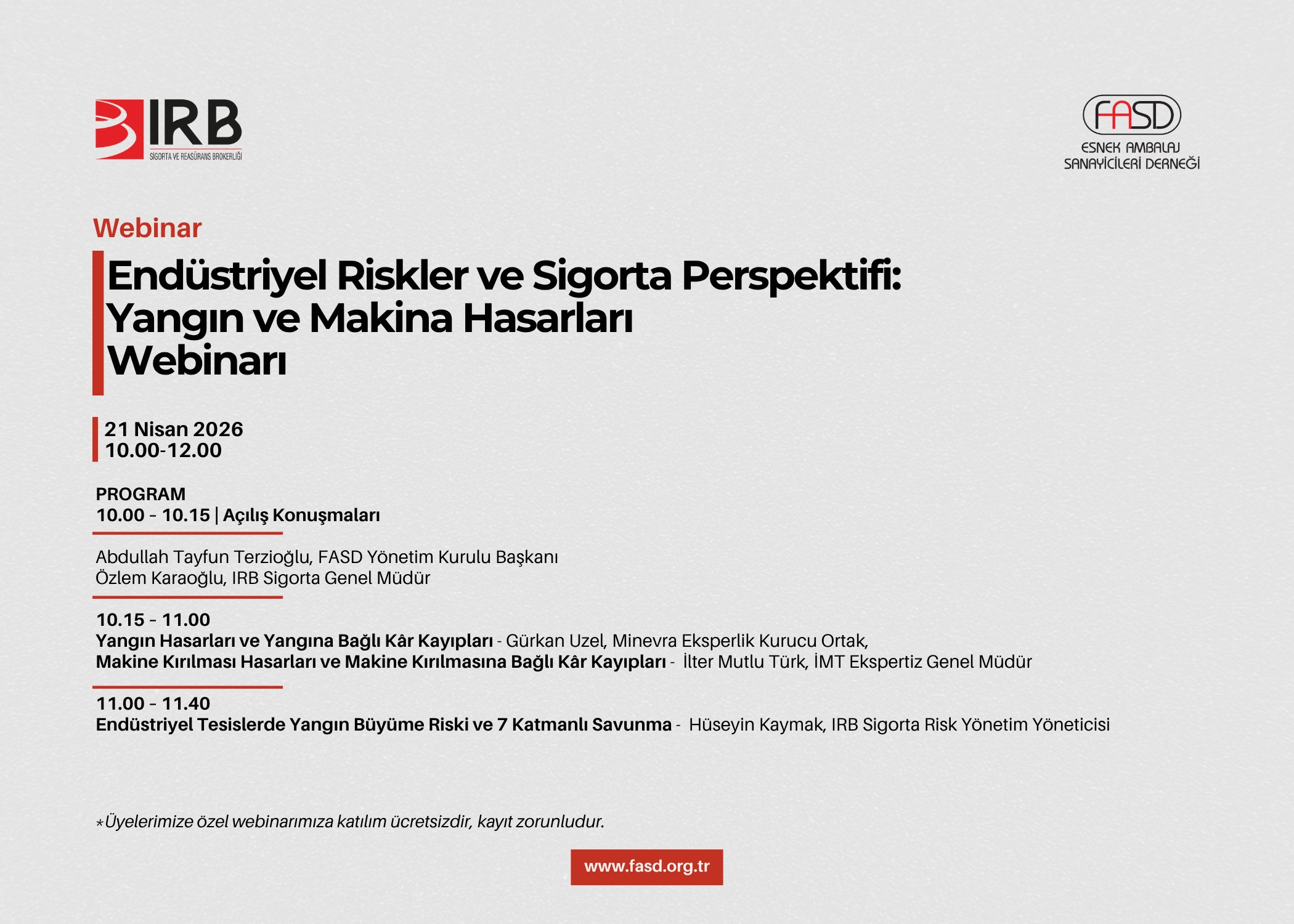 Endüstriyel Riskler ve Sigorta Perspektifi:  Yangın ve Makina Hasarları Webinarı