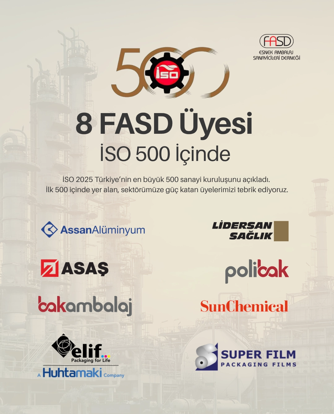 İSO 500 Listesinde 8 FASD Üyesi Yer Aldı